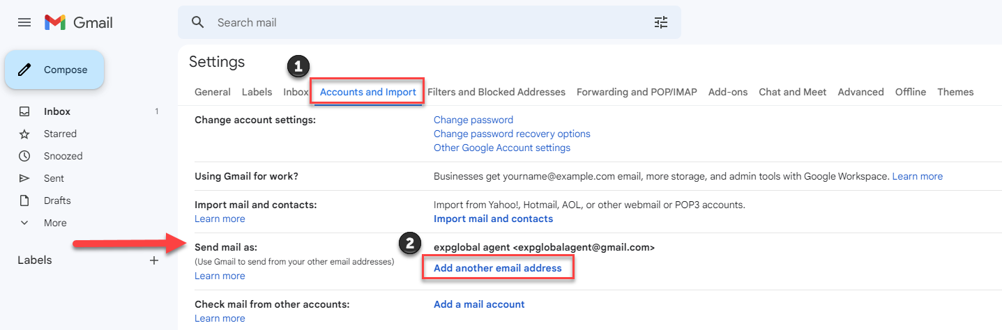 Cómo configurar su correo electrónico eXp para utilizarlo con Gmail.com  (sólo agentes internacionales) (How to Set Up your eXp Email for use with  Gmail.com (International Agents Only) - Spanish